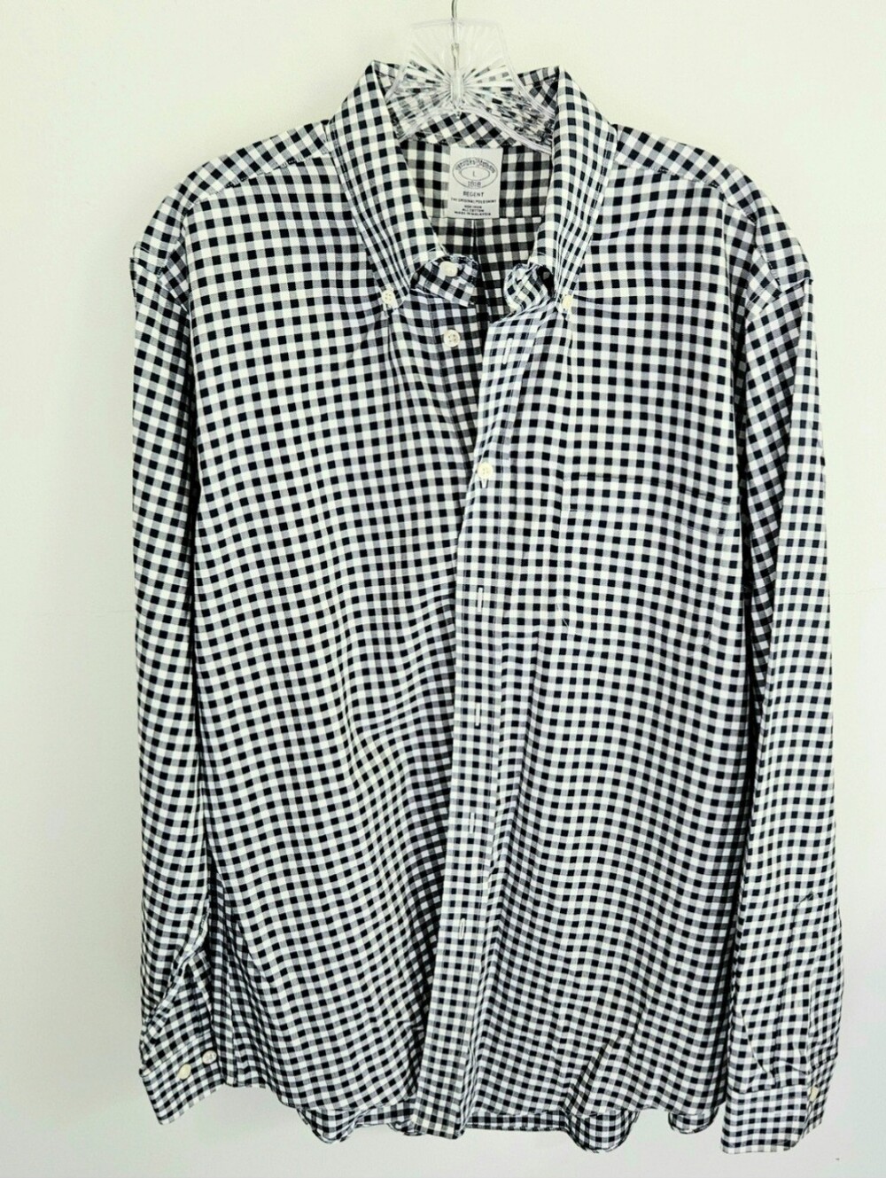 Brooks Brothers Button Down Shirt Navy Check